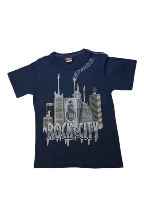 A Navy Short Sleeve T Shirts from City Threads in size 5T for boy. (Front View)
