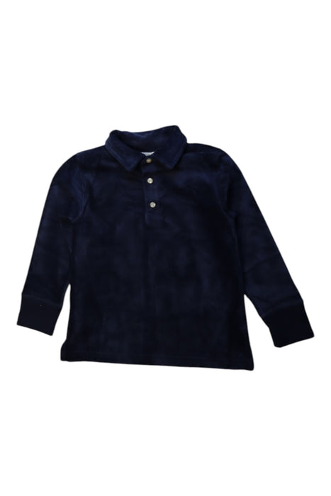 A Navy Long Sleeve Polos from Crewcuts in size 4T for boy. (Front View)