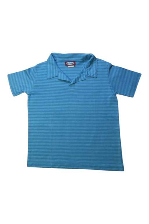 A Blue Short Sleeve Polos from City Threads in size 5T for boy. (Front View)