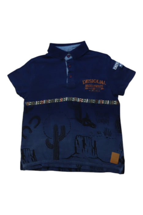 A Navy Short Sleeve Polos from Desigual in size 3T for boy. (Front View)