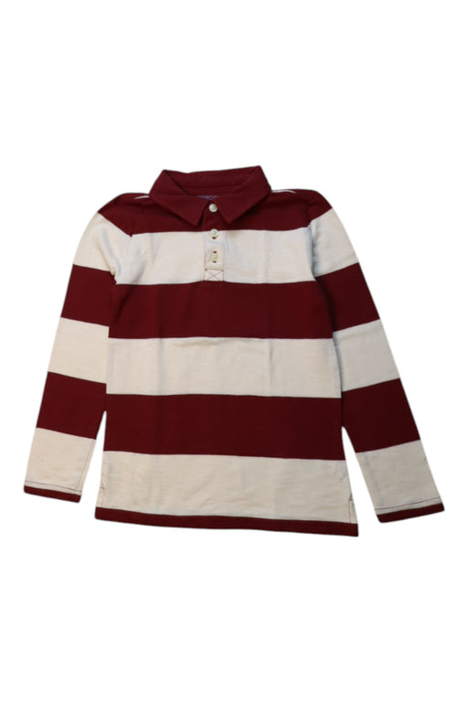 A Burgundy Long Sleeve Polos from Crewcuts in size 4T for boy. (Front View)