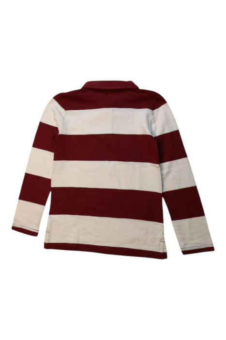 A Burgundy Long Sleeve Polos from Crewcuts in size 4T for boy. (Back View)