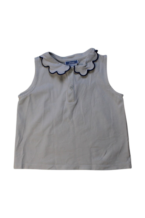 A White Sleeveless Tops from Jacadi in size 6T for girl. (Front View)
