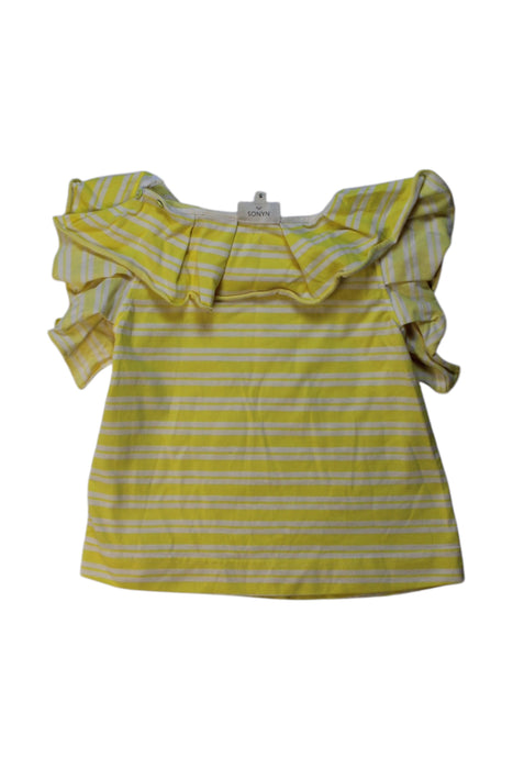 A Yellow Short Sleeve Tops from Nanos in size 5T for girl. (Back View)