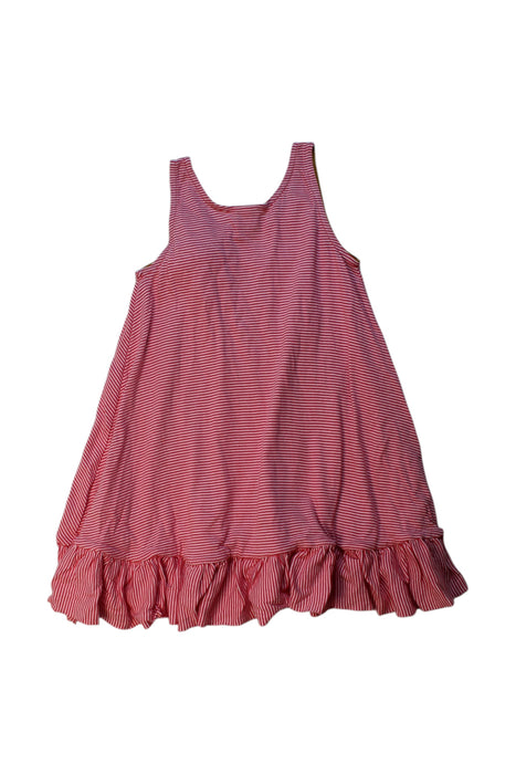 A Red Sleeveless Dresses from Petit Bateau in size 5T for girl. (Back View)