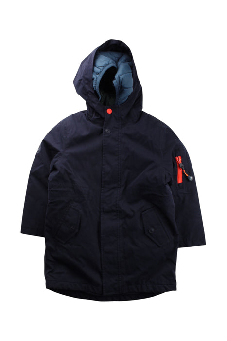 A Navy Coats from Joules in size 5T for boy. (Front View)