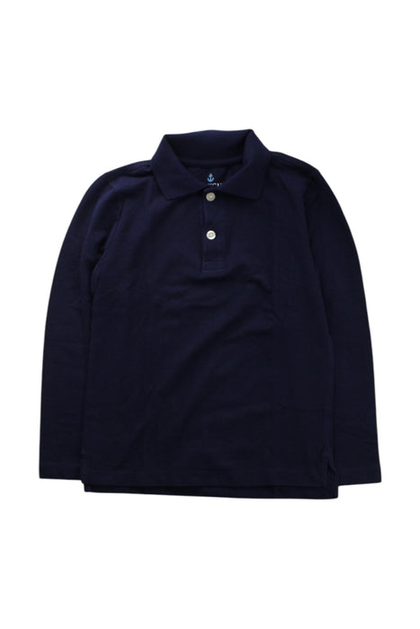 A Navy Long Sleeve Polos from Crewcuts in size 4T for neutral. (Front View)