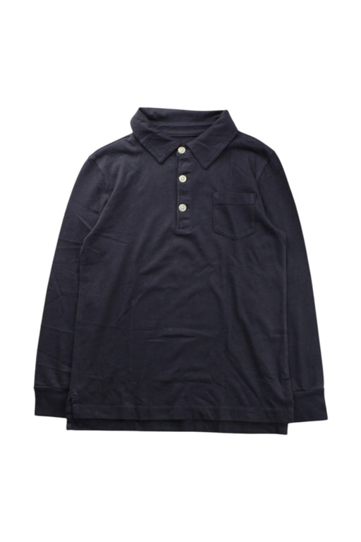 A Navy Long Sleeve Polos from Crewcuts in size 4T for boy. (Front View)