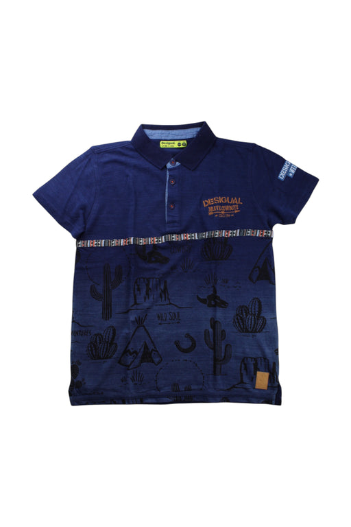 A Blue Short Sleeve Polos from Desigual in size 11Y for boy. (Front View)