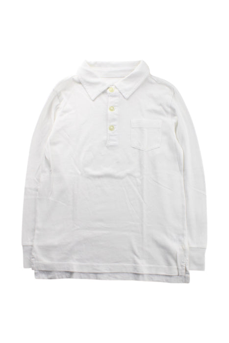 A White Long Sleeve Polos from Crewcuts in size 4T for neutral. (Front View)