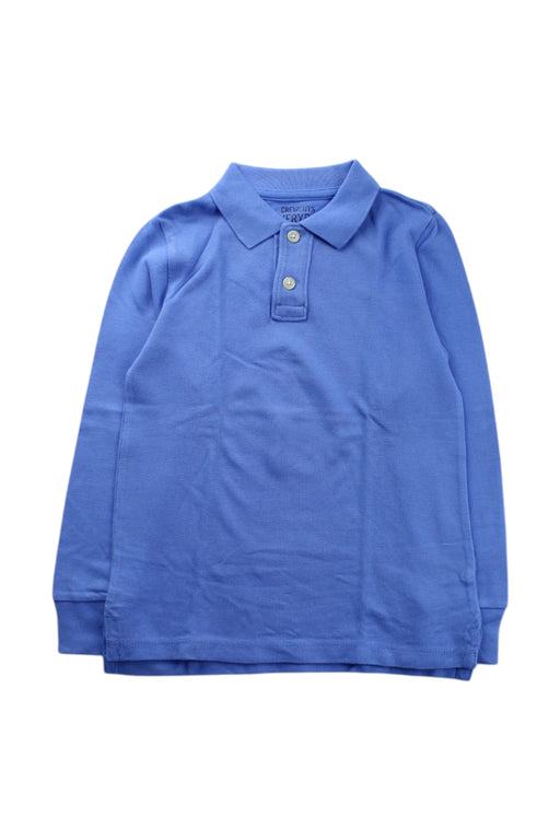 A Blue Long Sleeve Polos from Crewcuts in size 4T for neutral. (Front View)