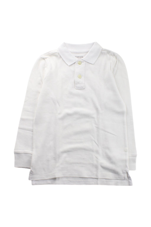 A White Long Sleeve Polos from Crewcuts in size 4T for neutral. (Front View)