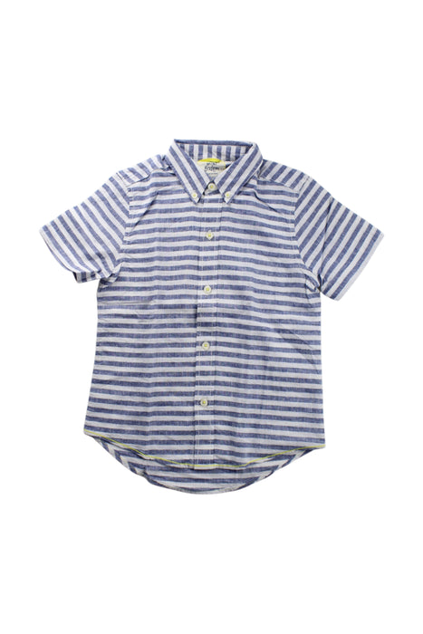 A Blue Short Sleeve Shirts from Boden in size 5T for boy. (Front View)