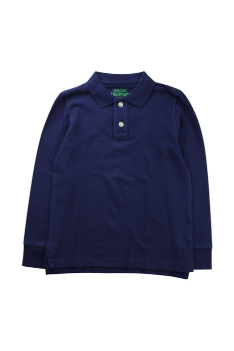 A Navy Long Sleeve Polos from Crewcuts in size 4T for neutral. (Front View)