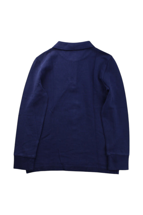 A Navy Long Sleeve Polos from Crewcuts in size 4T for neutral. (Back View)