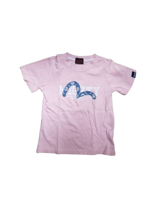 A Pink Short Sleeve T Shirts from Evisu in size 3T for girl. (Front View)