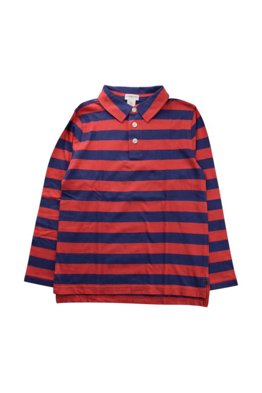 A Red Long Sleeve Polos from Crewcuts in size 4T for boy. (Front View)