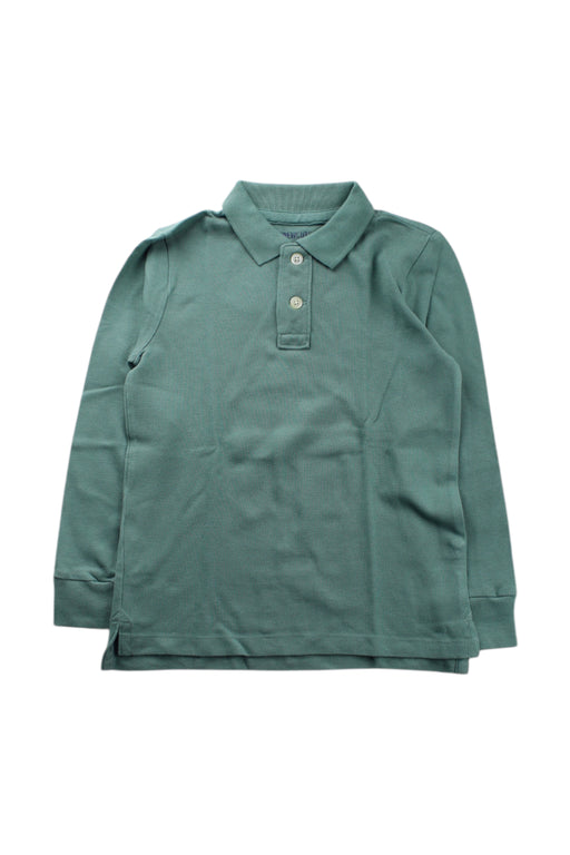A Green Long Sleeve Polos from Crewcuts in size 4T for neutral. (Front View)