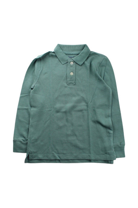 A Green Long Sleeve Polos from Crewcuts in size 4T for neutral. (Front View)