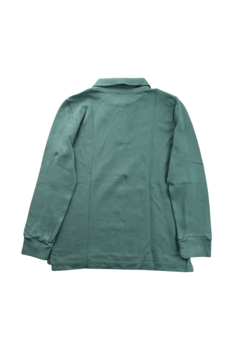 A Green Long Sleeve Polos from Crewcuts in size 4T for neutral. (Back View)