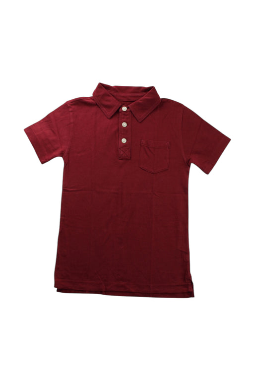 A Burgundy Short Sleeve Polos from Crewcuts in size 4T for boy. (Front View)