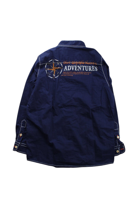 A Navy Long Sleeve Shirts from Shanghai Tang in size 6T for boy. (Back View)