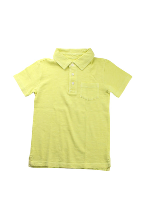 A Yellow Short Sleeve Polos from Crewcuts in size 4T for neutral. (Front View)