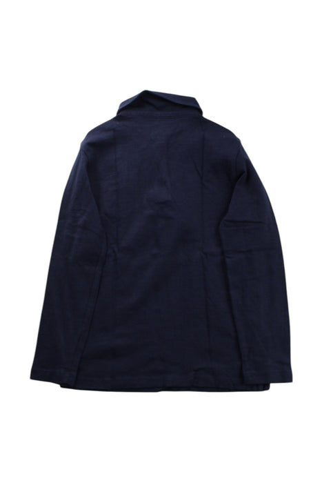A Navy Long Sleeve Polos from Crewcuts in size 4T for neutral. (Back View)
