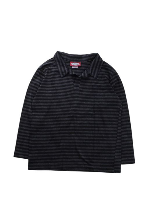 A Black Long Sleeve Polos from City Threads in size 5T for neutral. (Front View)