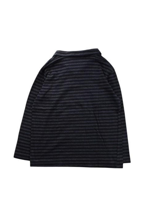A Black Long Sleeve Polos from City Threads in size 5T for neutral. (Back View)