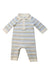 A Beige Long Sleeve Rompers from Janie & Jack in size 0-3M for boy. (Front View)
