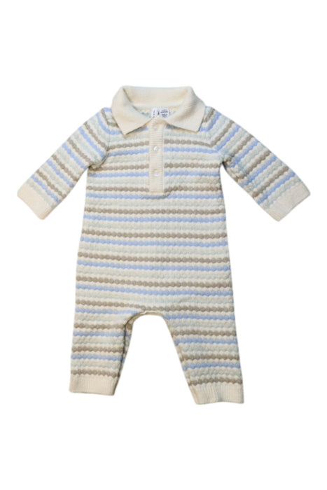 A Beige Long Sleeve Rompers from Janie & Jack in size 0-3M for boy. (Front View)