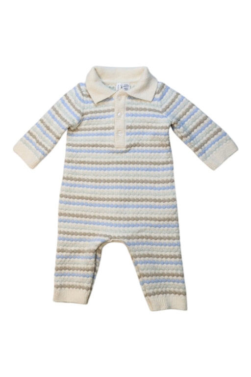 A Beige Long Sleeve Rompers from Janie & Jack in size 0-3M for boy. (Front View)
