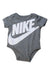A Grey Short Sleeve Bodysuits from Nike in size 0-3M for boy. (Front View)
