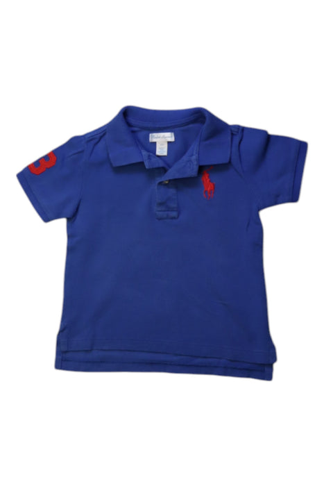 A Blue Short Sleeve Polos from Ralph Lauren in size 2T for boy. (Front View)
