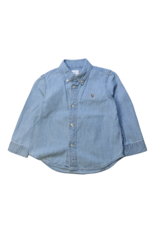 A Blue Long Sleeve Shirts from Ralph Lauren in size 2T for boy. (Front View)