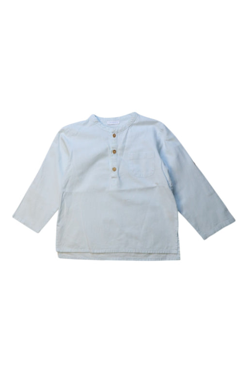 A Blue Long Sleeve Shirts from Laranjinha in size 3T for boy. (Front View)