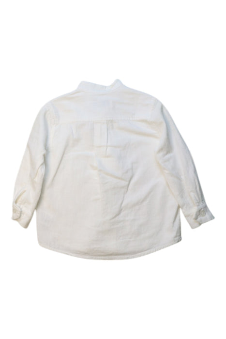A White Long Sleeve Shirts from Le Petit Society in size 3T for boy. (Back View)