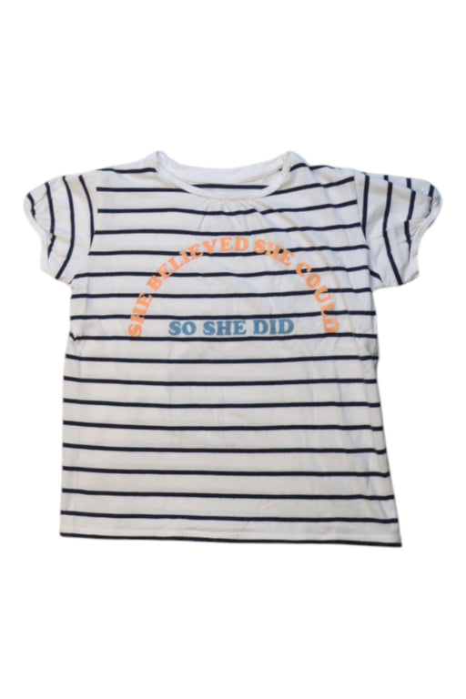 A White Short Sleeve Tops from Velveteen in size 6T for girl. (Front View)