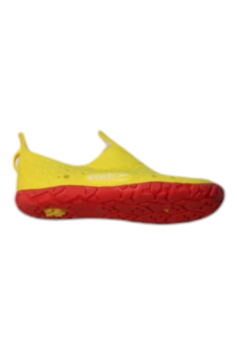 A Yellow Aqua Shoes from Speedo in size 4T for neutral. (Front View)