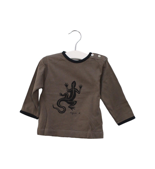 A Grey Long Sleeve Tops from Agnes b. in size 6-12M for boy. (Front View)