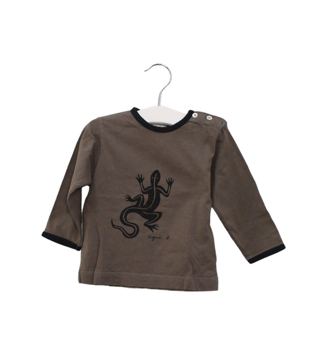 A Grey Long Sleeve Tops from Agnes b. in size 6-12M for boy. (Front View)
