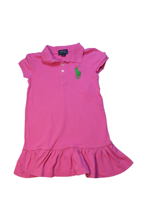 A Pink Short Sleeve Dresses from Polo Ralph Lauren in size 4T for girl. (Front View)