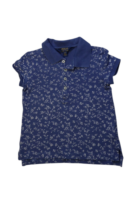 A Blue Short Sleeve Polos from Polo Ralph Lauren in size 4T for girl. (Front View)