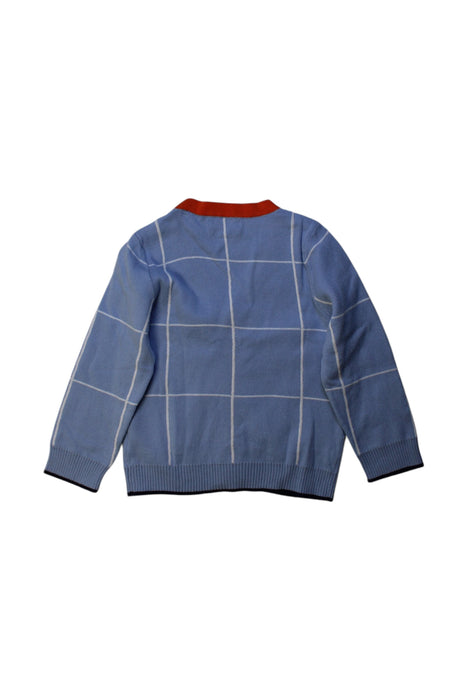 A Blue Cardigans from Momonittu in size 2T for boy. (Back View)