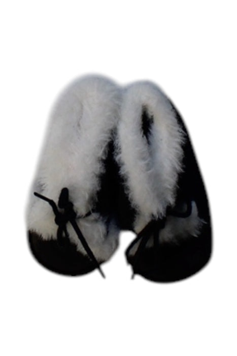 A Black Booties from Jacadi in size 6-12M for boy. (Back View)