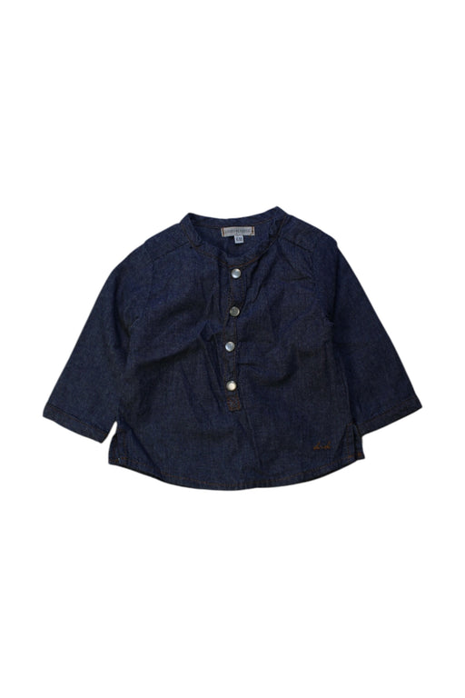 A Navy Long Sleeve Shirts from Louis Louise in size 3-6M for girl. (Front View)