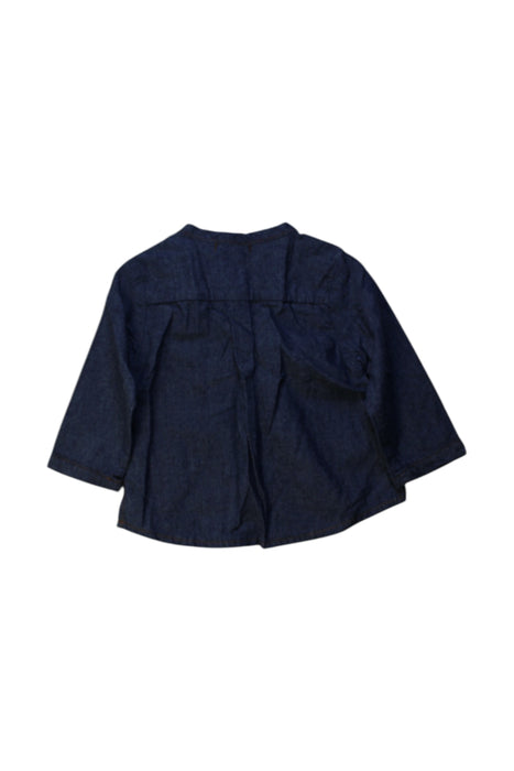 A Navy Long Sleeve Shirts from Louis Louise in size 3-6M for girl. (Back View)