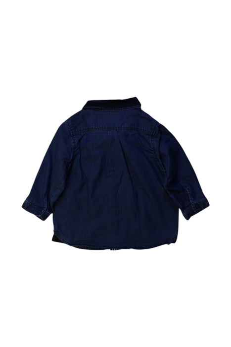 A Navy Long Sleeve Shirts from Petit Bateau in size 3-6M for boy. (Back View)