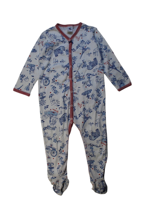A Blue Onesies from Petit Bateau in size 2T for neutral. (Front View)